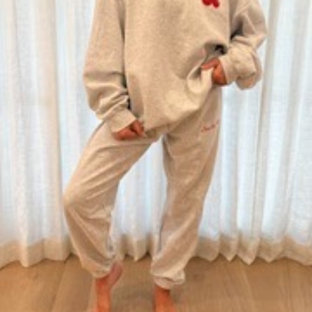 Talulah / Madi Nelson "Love You More" gray Graphic Sweatpants // XL